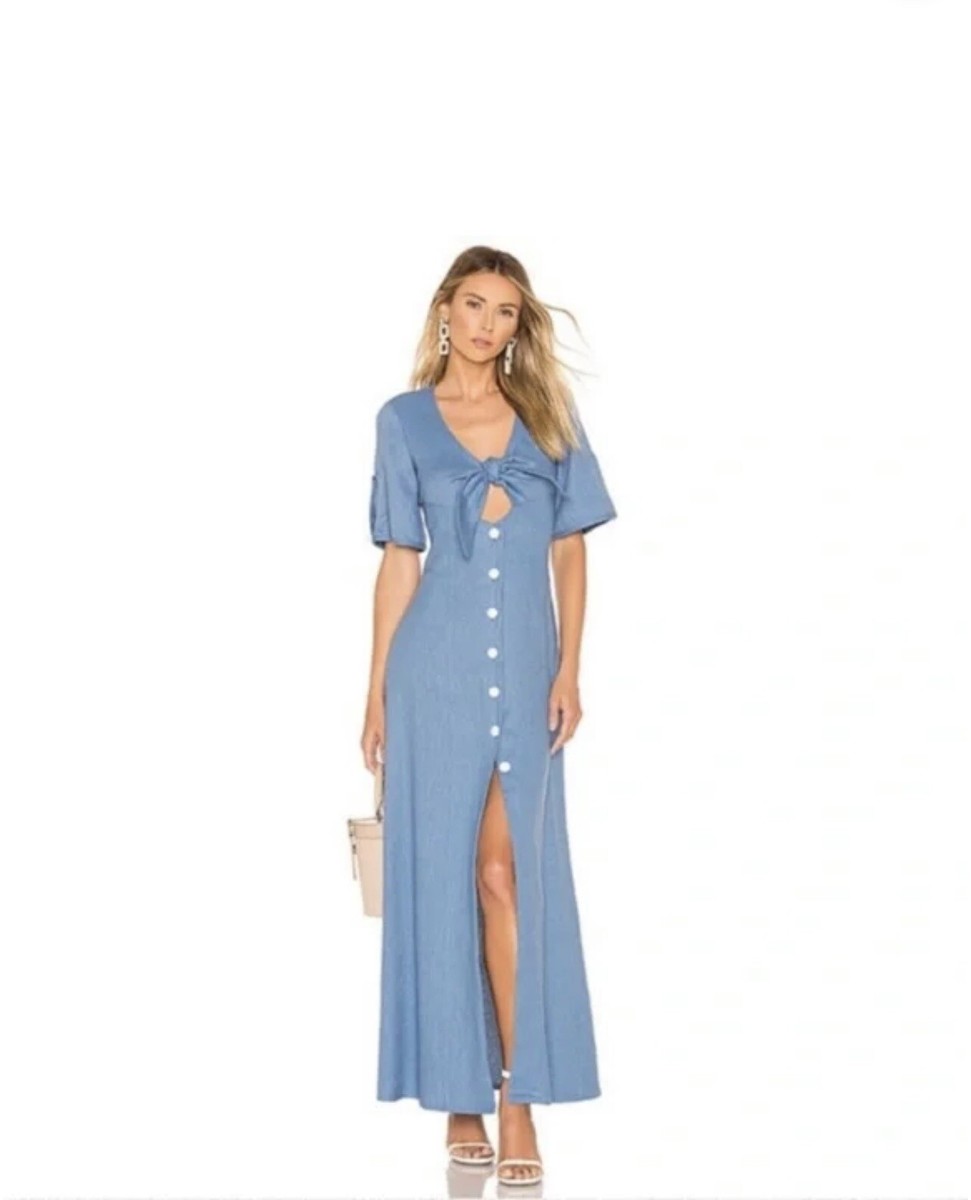alexis light blue dress Xs flare * Occasions back yard wedding Deep-V Neck 3D Floral Size:S (14-14.5 / 32-33)