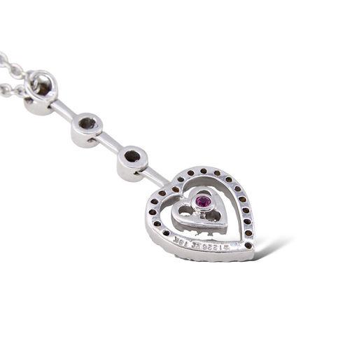ROBERTO COIN Heart Drop Necklace 0.70 CT Diamonds By The Yard 18K White Gold - 第 6/10 張圖片