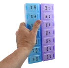 Jumbo Extra Large 9" x 4.75" Pill Organizer 7 Day 2 Times a Day Weekly Pill Box