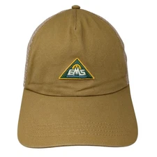 Eastern Mountain Sports Snapback Trucker Hat Brown OS Embroidered Mesh Back