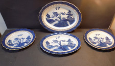 Four Booths Willow Pattern Ironstone Plates/Platters VGC