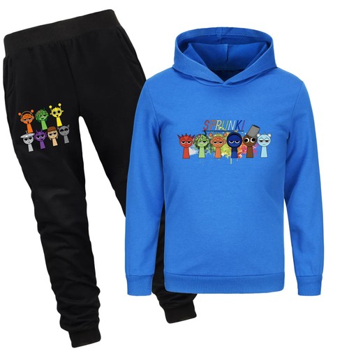 New Sprunki Clothes Set Kids Cartoon Incredibox Hoodie Boys Spring Fall Tracksui - Picture 10 of 24