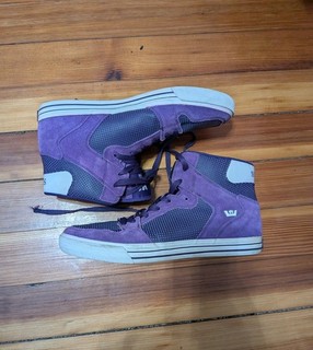 Purple/White Suede Supra High Top Sneakers JM04 Size 10.5