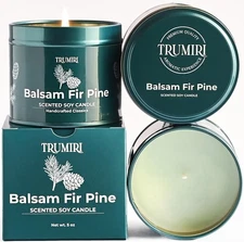 Huge Sale Pine Balsam Scented Candle Soy Wax,  Perfect Gift for Fall & Christmas