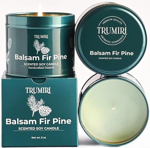 Huge Sale Pine Balsam Scented Candle Soy Wax,  Perfect Gift for Fall & Christmas