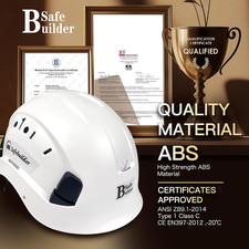 Construction Safety Helmet ABS Hard Hat Adjustable Ventilation System Hardhat...