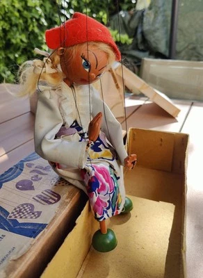 Marionnette Pelham Puppets Marlborough 1960 Avec SA Boite d'origine. - Photo 1/4