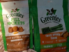 Greenies Teenie Natural Dog Dental Treats (43 Treats) & PB Pill Pocket Bag 30 Pk