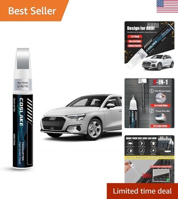 Durable Ibis White Touch Up Paint for Audi - Waterproof 2-in-1 Repair Kit, 12ML