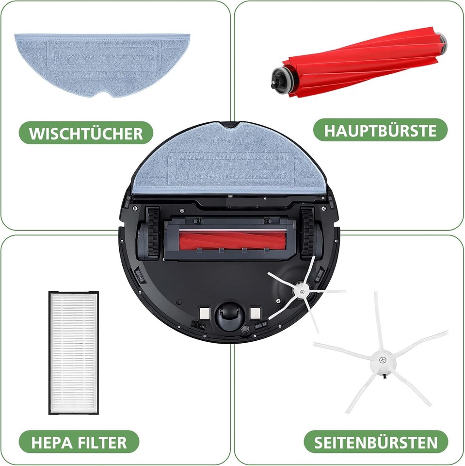 Kit Accessori Ricambio INF Per Roborock S7 MaxV / Ultra, T8 Plus, G10S, 17 Pezzi