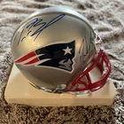Tom Brady Randy Moss Wes Welker Signed Patriots Mini Helmet No COA Rare NFL Auto