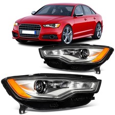 Pair Headlights Assembly Fits 2012-2015 Audi A6 S6 Quattro HID/Xenon w/Projector