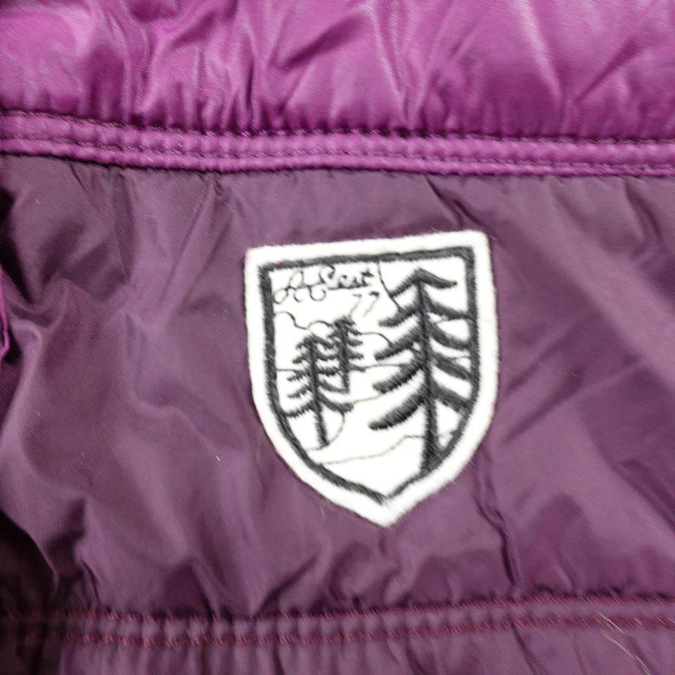 Chaleco de Colección American Eagle Para Mujer XL Púrpura Con Capucha Imitación Piel Acolchado Abrigo Abombado Y2K Foto 4 de 4