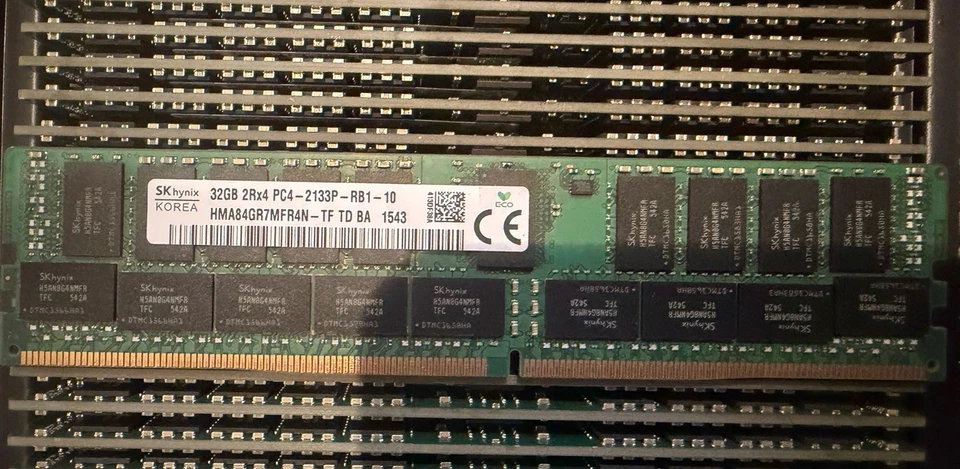 SK Hynix 32GB 2Rx4 PC4-2133P -RB1-10 HMA84GR7MFR4N-TF TD BA DDR4 Server Memory - Image 1 of 1