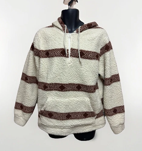 VETEMENTS Felpa con cappuccio sherpa uomo tessuto Brooklyn taglia media 1 2 zip pullover marchio