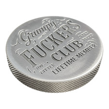 Billet Aluminum Twist-in Oil Cap - Grumpy F Club - For Early Mopar Ford Chevy Billet Aluminum Twist-in Oil Cap - Grumpy F Club - For Early Mopar Ford Chevy