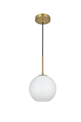 Living District Baxter 8" Pendant Frosted White Shade In Satin Gold - Picture 8 of 10