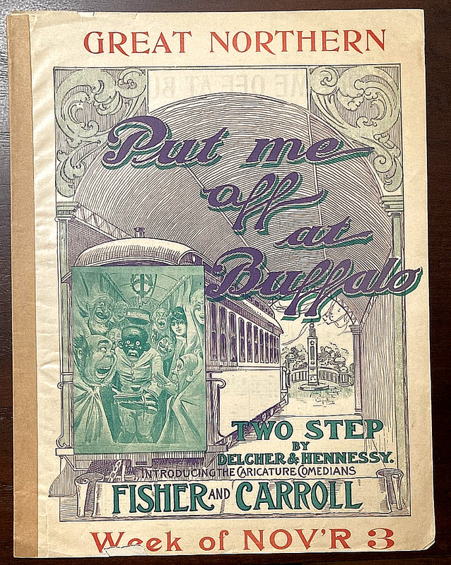 1900 Sheet Music - Put Me Off (Train) at Buffalo (Worlds Fair) Fisher & Carroll
