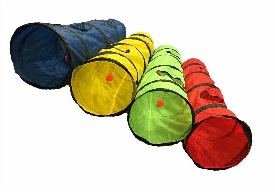SHOP4OMNI Kitty Cat Play Tunnel - Four Exit Holes - 4 Feet Long