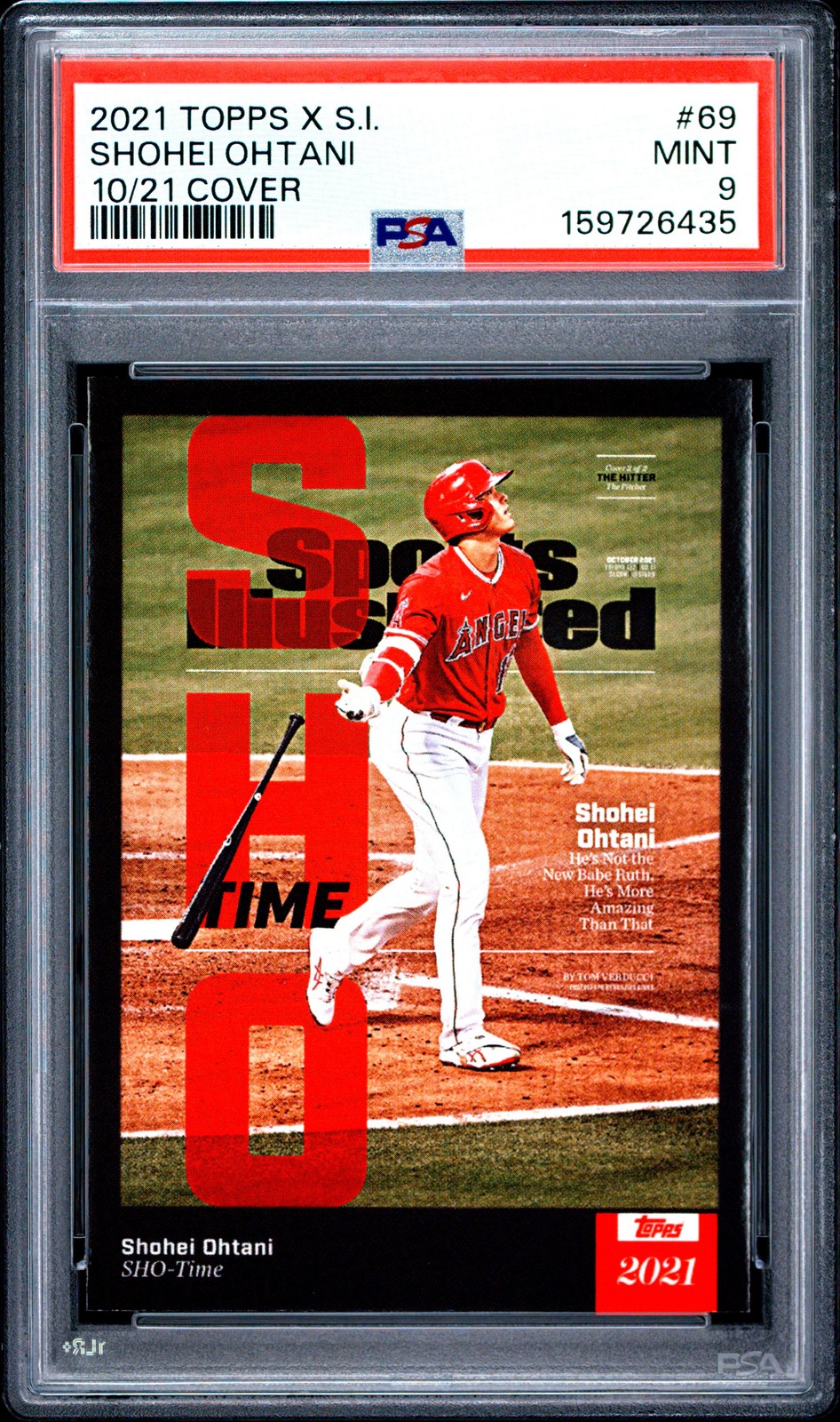 2021 TOPPS X SPORTS ILLUSTRATED 10/2021 COVER #69 SHOHEI OHTANI PSA 9