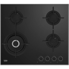 Beko HCLW64222S Refurbished  60cm 4 Burner Gas on Glass Hob Black A1/HCLW64222S