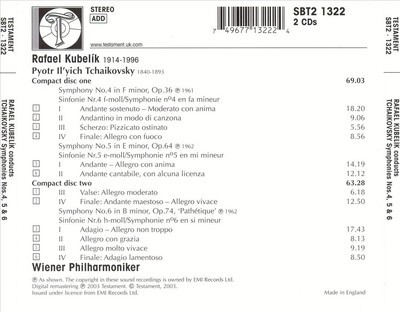 TCHAIKOVSKY: SYMPHONIES NOS. 4, 5 & 6 NEW CD