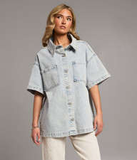 NWT BKE Washed Denim Stretch Shirt