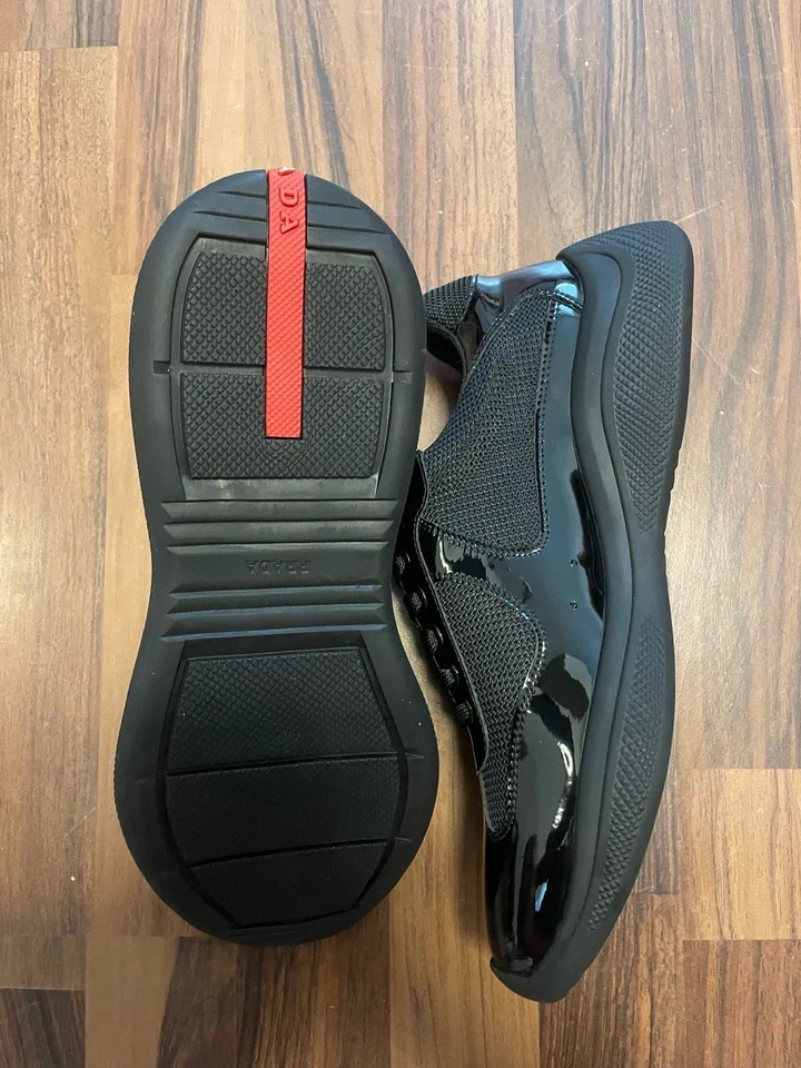 Herren Schuhe Gr 42 Schwarz Lack Sneaker Schuhe Neu - Bild 2 von 4