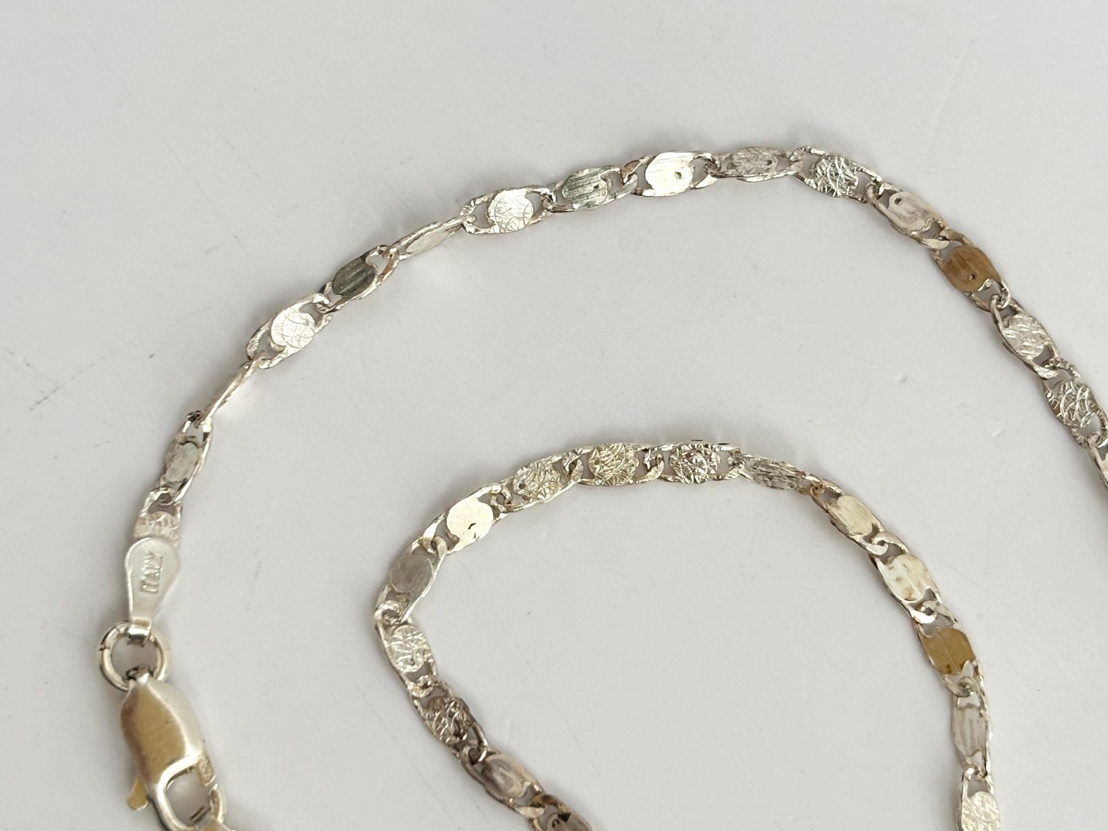 Oval Sectioned Solid Sterling Silver 925 Vintage … - image 5