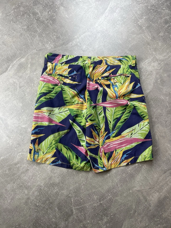 Polo Ralph Lauren Hawaiian Floral Shorts Size 32 Tropical Island Print Talon Zip - Image 2 of 4