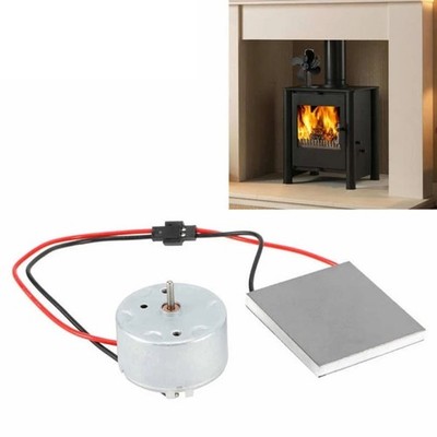 Electric Motor with Heating Generator Sheet for Fireplace Heat Powered