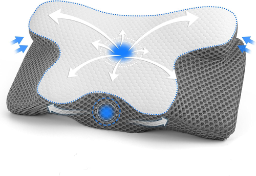 Cuscino Cervicale per Dormire, 2 in 1 Cuscino in Memory Foam per Dolore Alla Spa - Foto 12 di 12