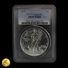 1999 $1 1oz. American Silver Eagle PCGS Gem BU -E480