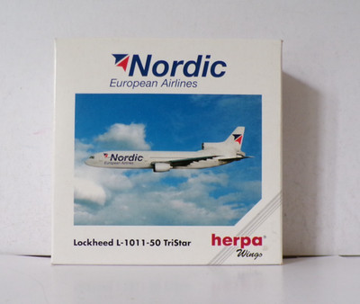 HERPA WINGS 504874 LOCKHEED L-1011-50 TRISTAR NORDIC EUROPEAN MINT BOXED 1:500