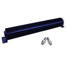 18" Blue Finned Aluminum Double Pass Transmission Trans Cooler - Dual Line