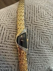 Beautiful Women's Vintage 1985 Watch SEIKO Half Moon 2E20-7309. Diamonds Bezel