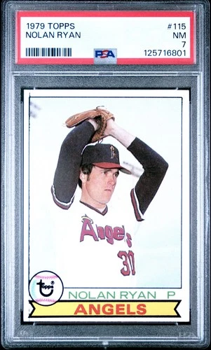 1979 Topps Nolan Ryan #115 PSA 7 Near Mint HOF California Angels New Case Mint