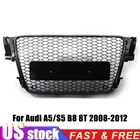 RS5 Style Front Mesh Grille Black for 2008-2012 Audi A5 S5 B8 8T Front Bumper US