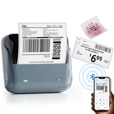 4 Inch Thermal Label Maker, B4 Bluetooth Label Printer for Shipping Packages,...