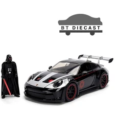 JADA STAR WARS PORSCHE 911 GT3 RS 992 1/24 with DARTH VADER FIGURE BLACK 36477