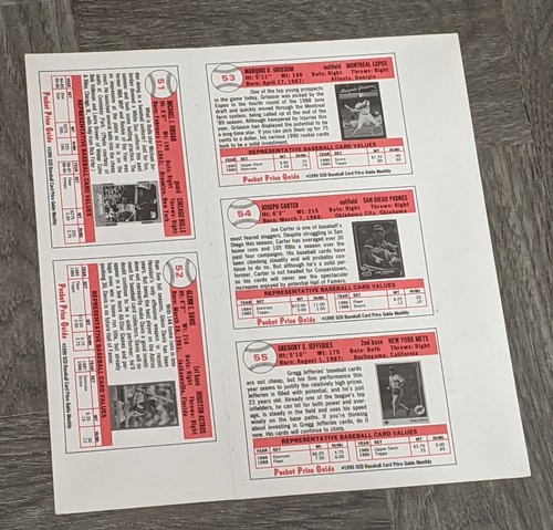 Qty. 6 1990 SCD PP Guide Michael Jordan Uncut Sheet Baseball Rookie Card #51 - Picture 5 of 9