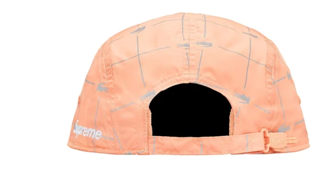 Gorra de campamento Supreme x Lacoste rejilla reflectante nailon melocotón (SS18H4) talla única Foto 4 de 4