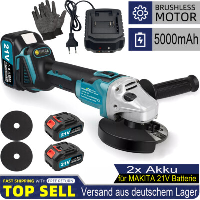GOAMBUY Winkelschleifer 125mm Trennschleifer Schleifmaschine 18/21V 5.0 Akku DHL