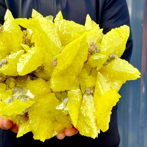 4.9LB Rare yellow sulfur crystal quartz crystal mineral specimen - 第 14/23 張圖片