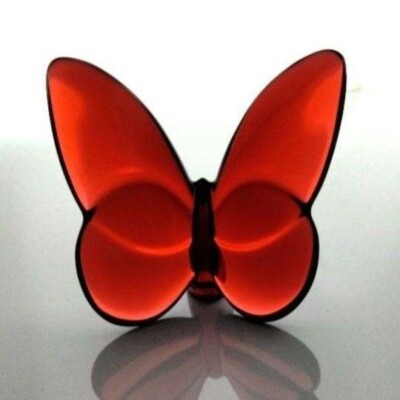 新品 Baccarat クリスタル ラッキーバタフライ RubyRed パピヨン Baccarat Crystal Papillon Lucky Butterfly - Ruby Red