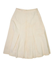 Vintage Skirt Womens 10 26 Pleated Midi Handmade Cotton Panneled High Waist