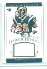 2018 National Treasures Marshall Faulk Franchise Treasures Jersey #'ed 70/99