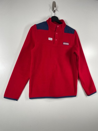 Vineyard Vines Boys Martha's Vineyard 1/4 Snap Button Fleece Jacket Red Sz XL - Picture 3 of 14