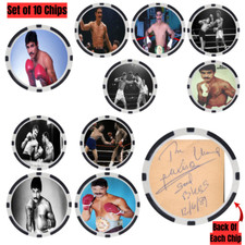ALEXIS ARGUELLO - BOXING HALL OF FAME - SET OF 10 POKER CHIPS - *SIGNED/AUTO*