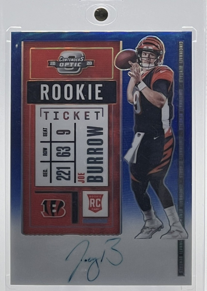 💥JOE BURROW AUTO ROOKIE 2020💥CONTENDERS OPTIC BLUE AUTO ROOKIE